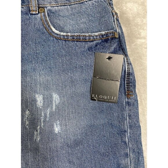 ELOQUII Denim Distressed Relaxed Ankle Length Jeans Women’s Sz 18W - Picture 4 of 14
